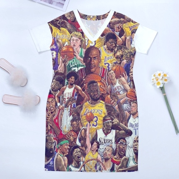 Women's Basketball Legends Jersey Shirt Dress - Picture 3 of 5